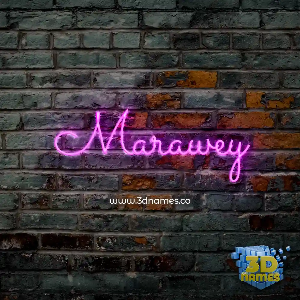 marawey in Pink Neon style - 3D name wallpaper