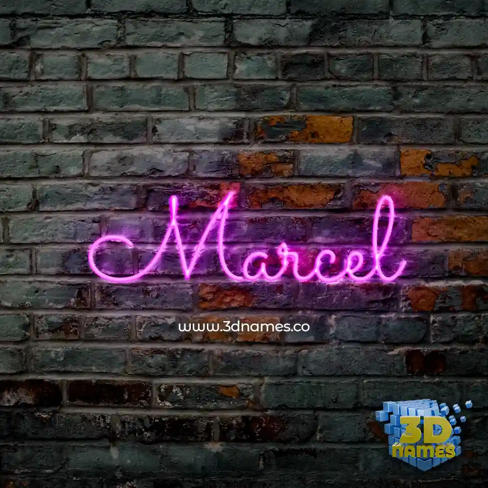 marcel in Pink Neon style - 3D name wallpaper