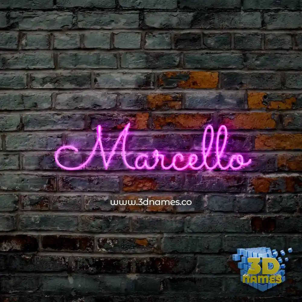 marcello in Pink Neon style - 3D name wallpaper