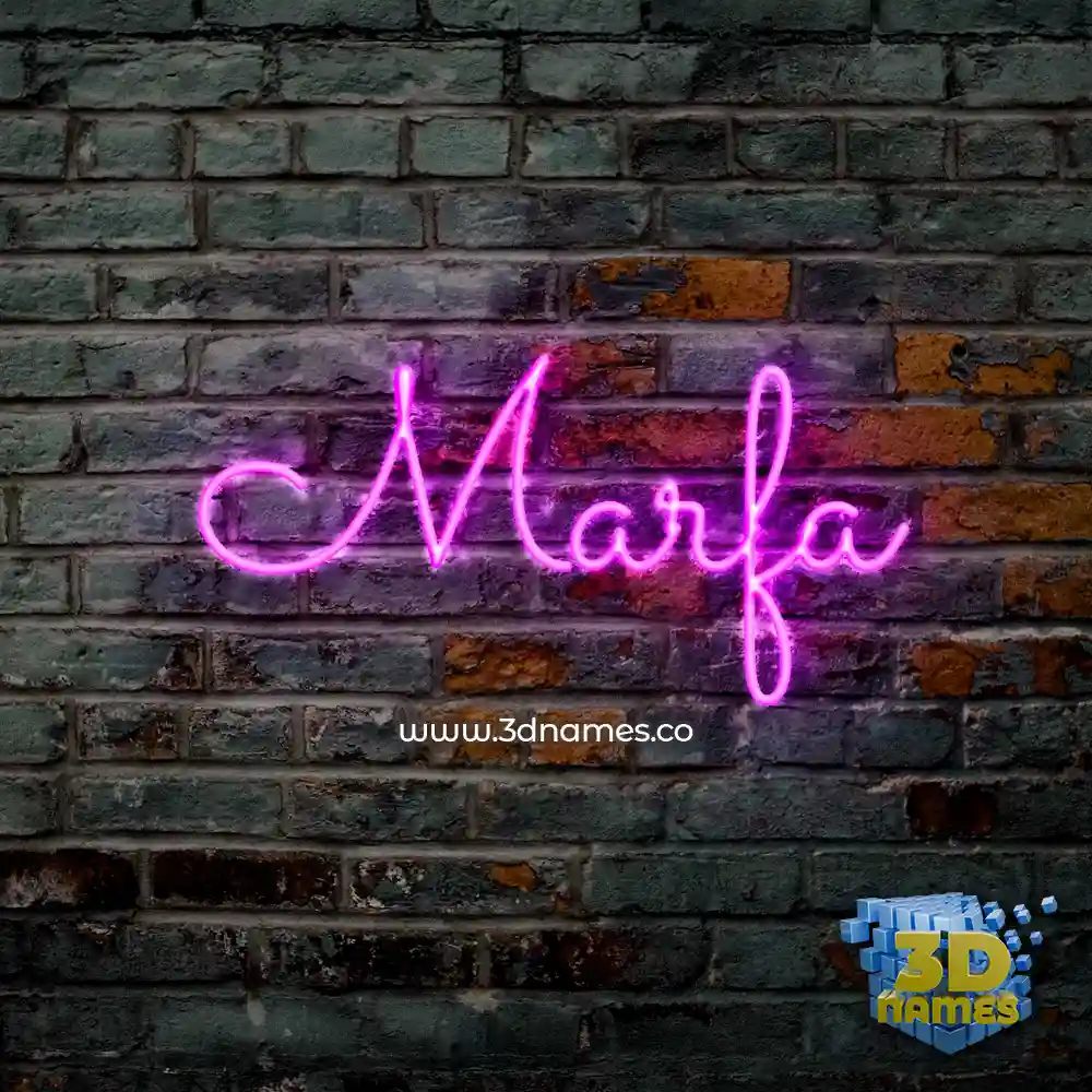 marfa in Pink Neon style - 3D name wallpaper