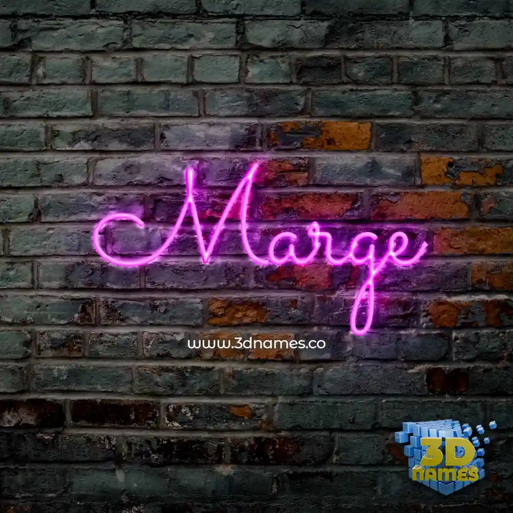 marge in Pink Neon style - 3D name wallpaper