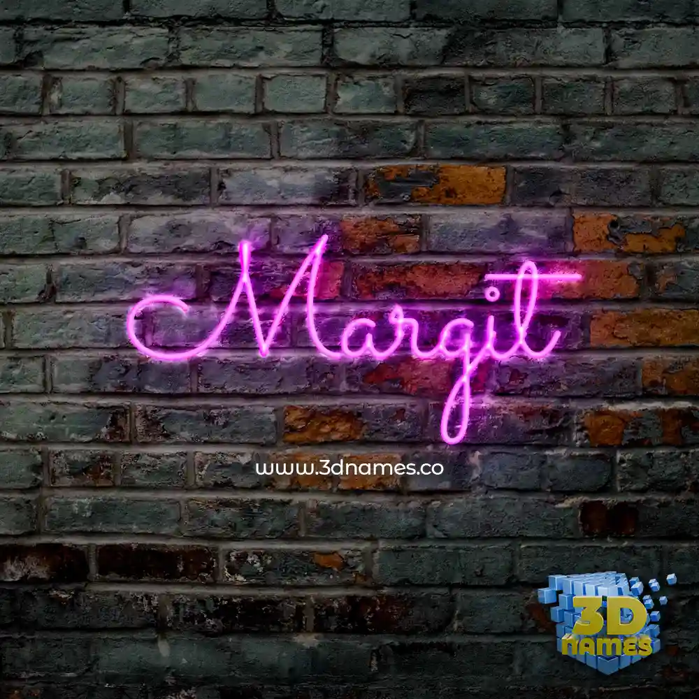margit in Pink Neon style - 3D name wallpaper