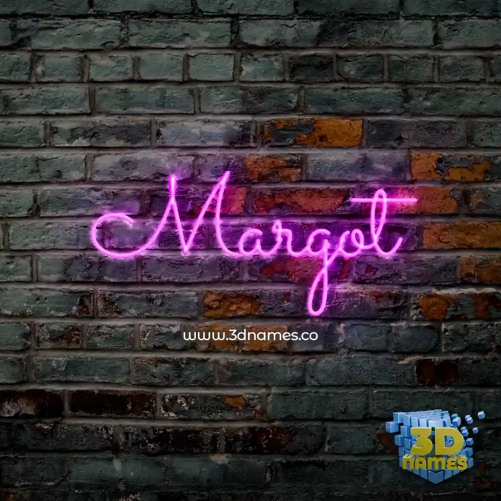 margot in Pink Neon style - 3D name wallpaper