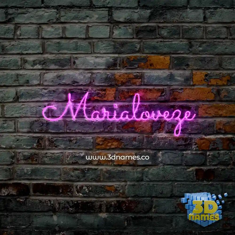 marialoveze in Pink Neon style - 3D name wallpaper
