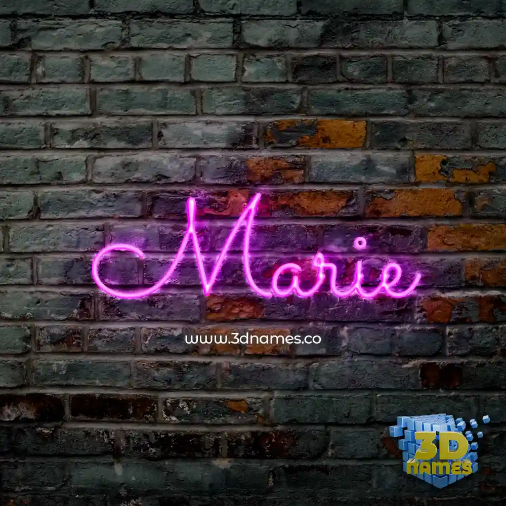 marie in Pink Neon style - 3D name wallpaper