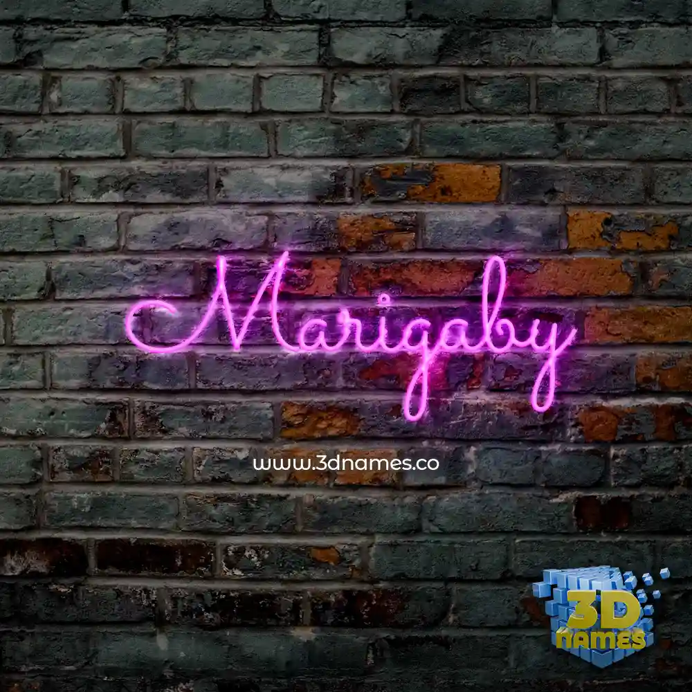 marigaby in Pink Neon style - 3D name wallpaper