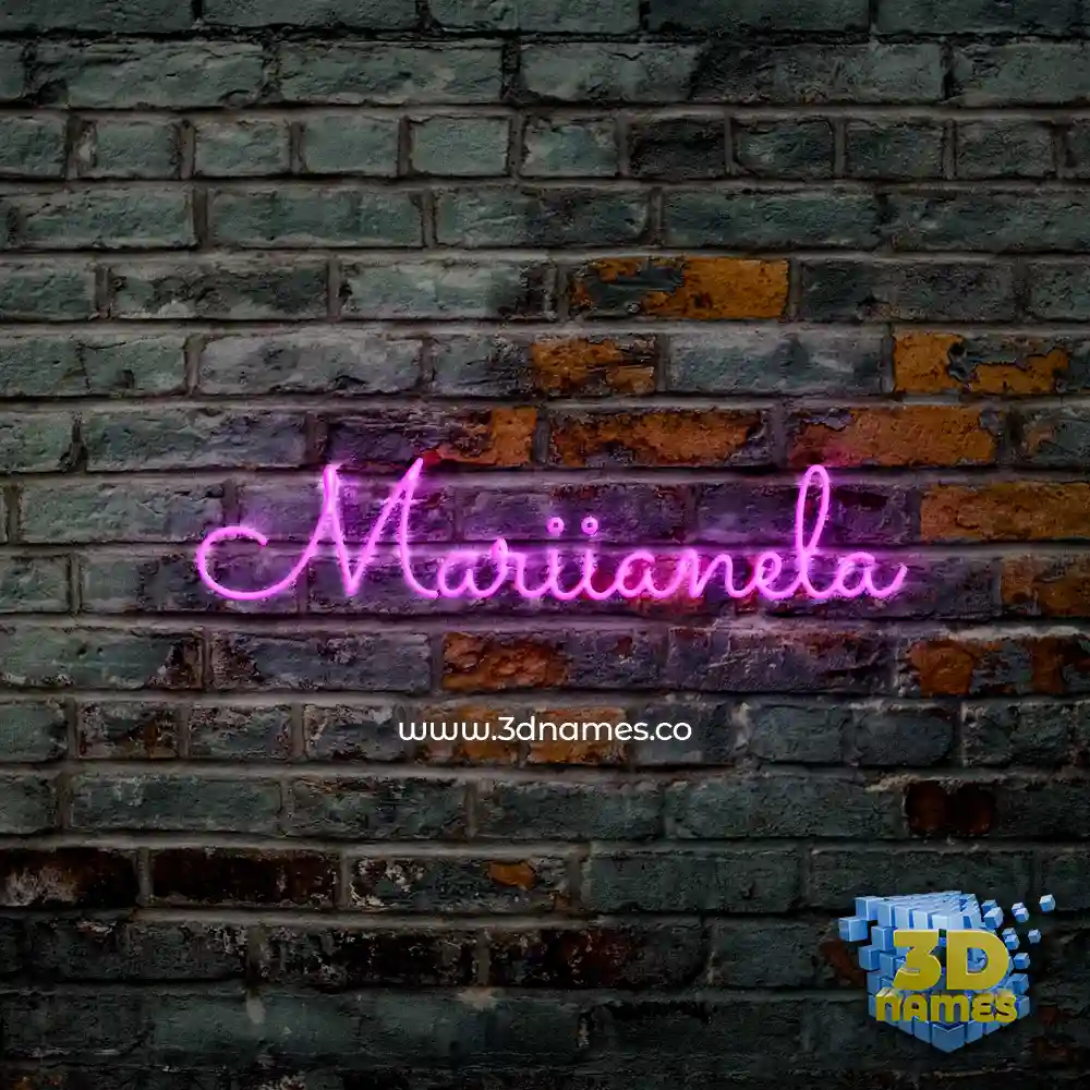 mariianela in Pink Neon style - 3D name wallpaper