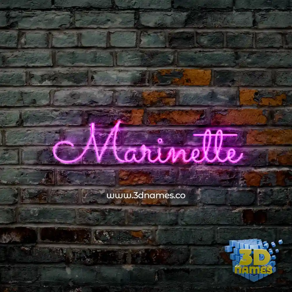 marinette in Pink Neon style - 3D name wallpaper