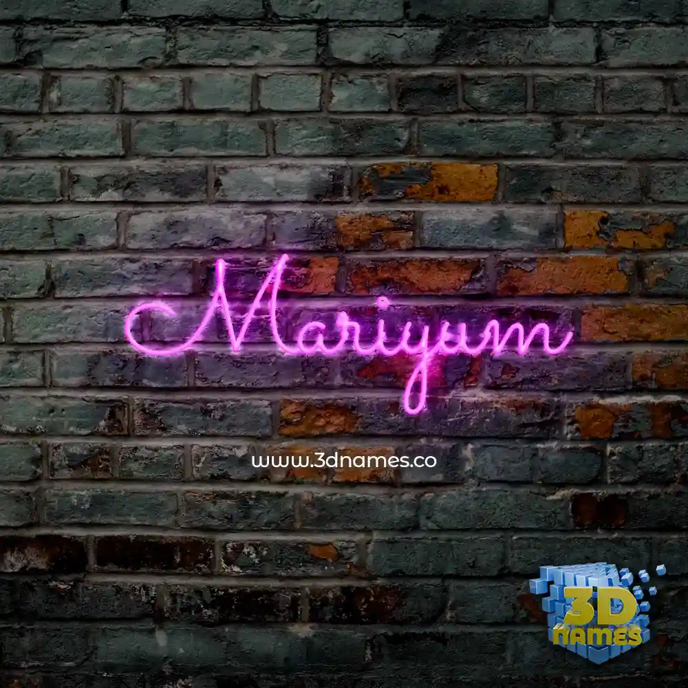 mariyum in Pink Neon style - 3D name wallpaper