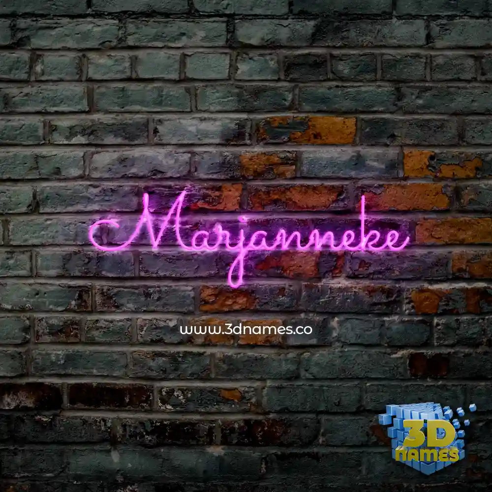 marjanneke in Pink Neon style - 3D name wallpaper