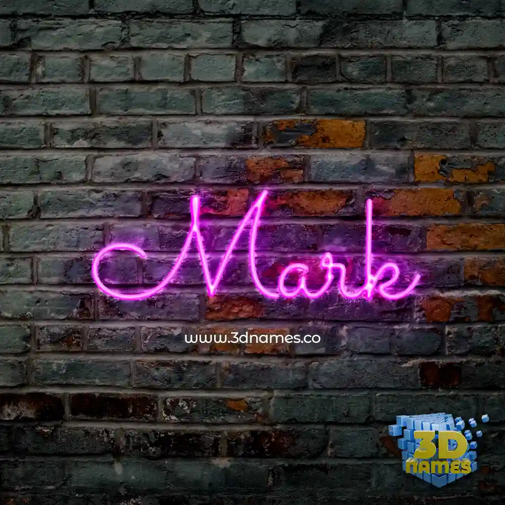 mark in Pink Neon style - 3D name wallpaper