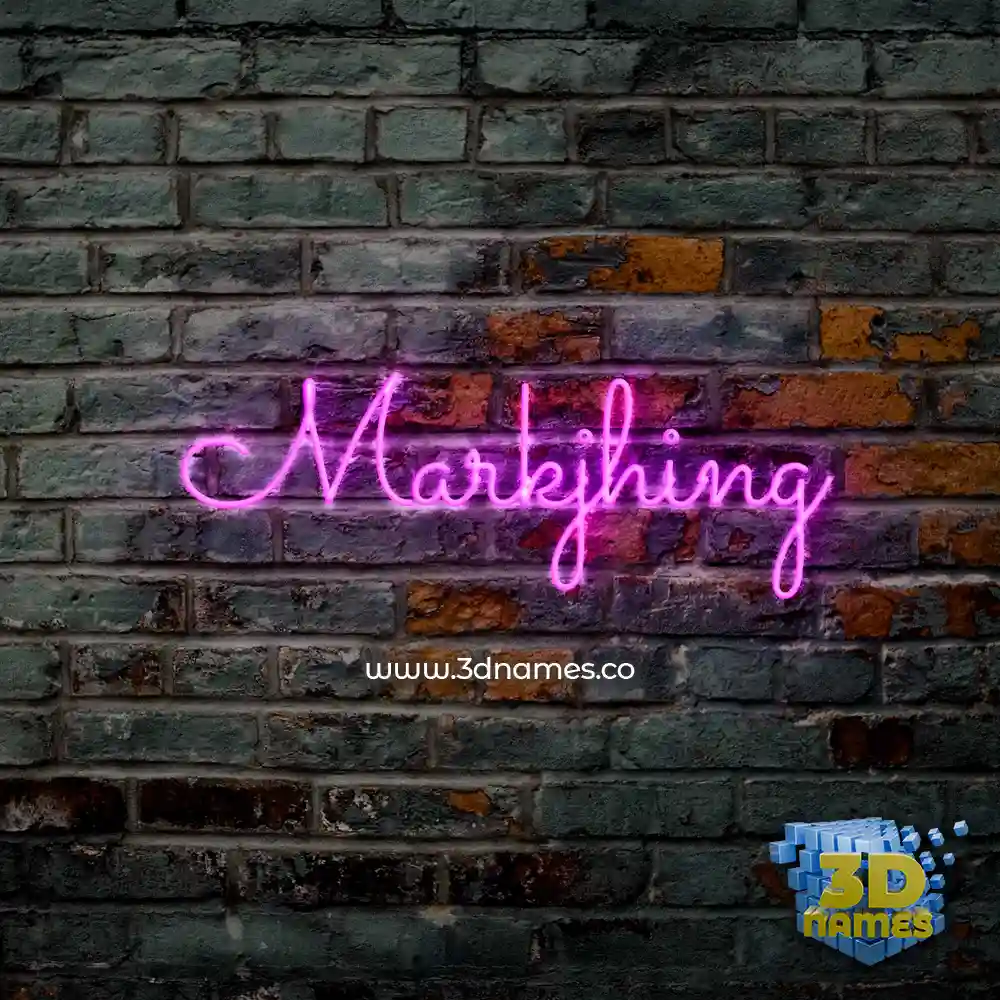 markjhing in Pink Neon style - 3D name wallpaper