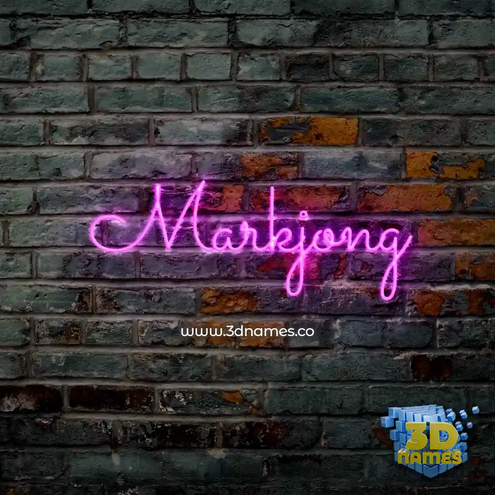 markjong in Pink Neon style - 3D name wallpaper
