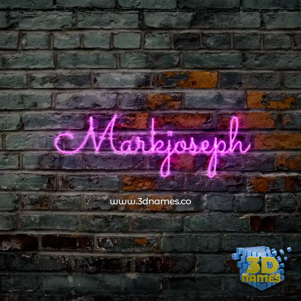 markjoseph in Pink Neon style - 3D name wallpaper