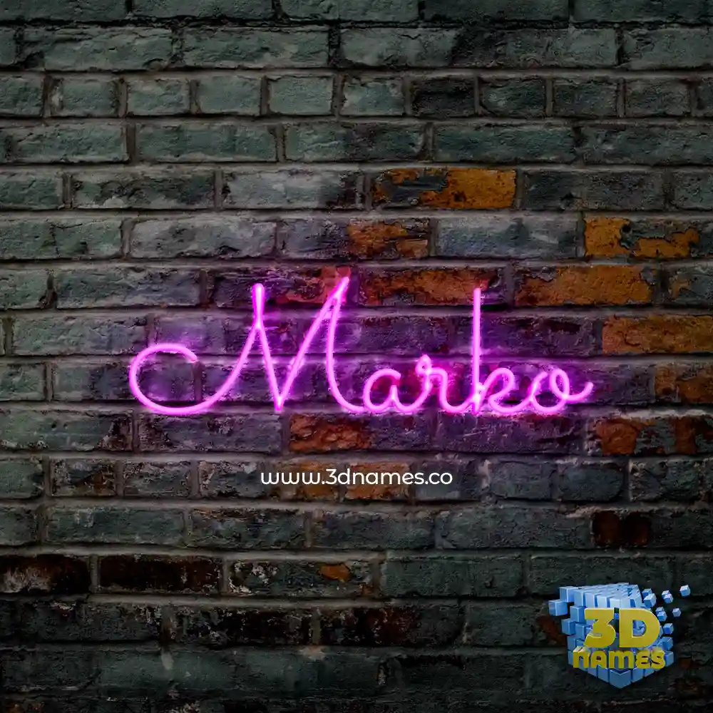 marko in Pink Neon style - 3D name wallpaper