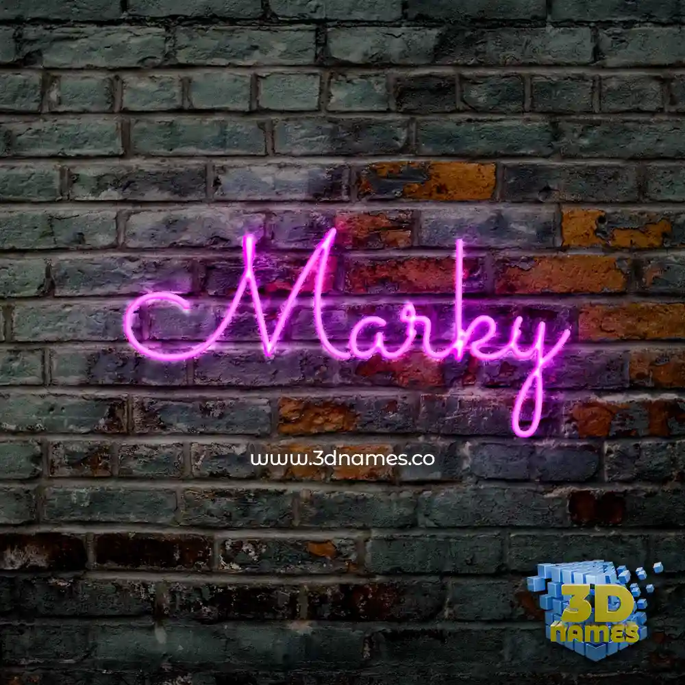 marky in Pink Neon style - 3D name wallpaper