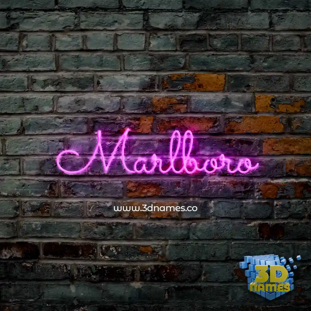 marlboro in Pink Neon style - 3D name wallpaper
