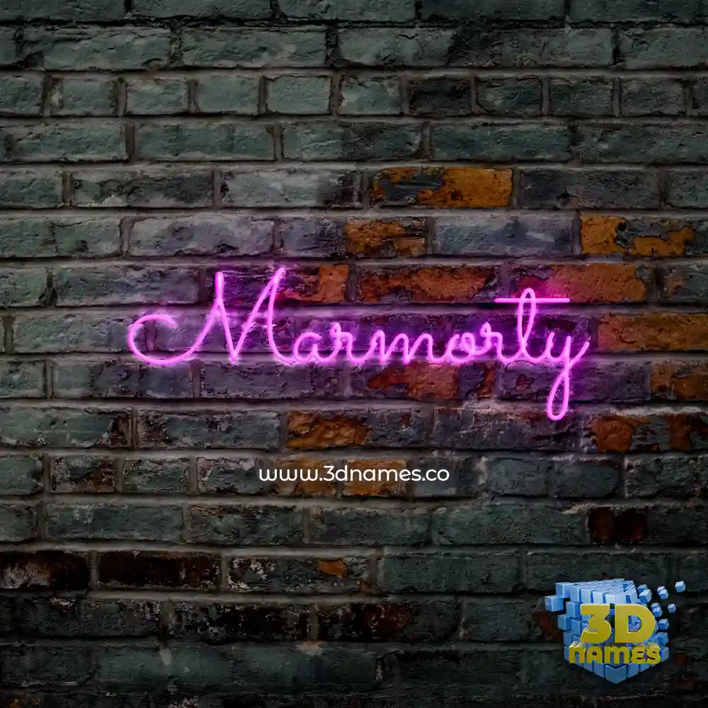 marmorty in Pink Neon style - 3D name wallpaper