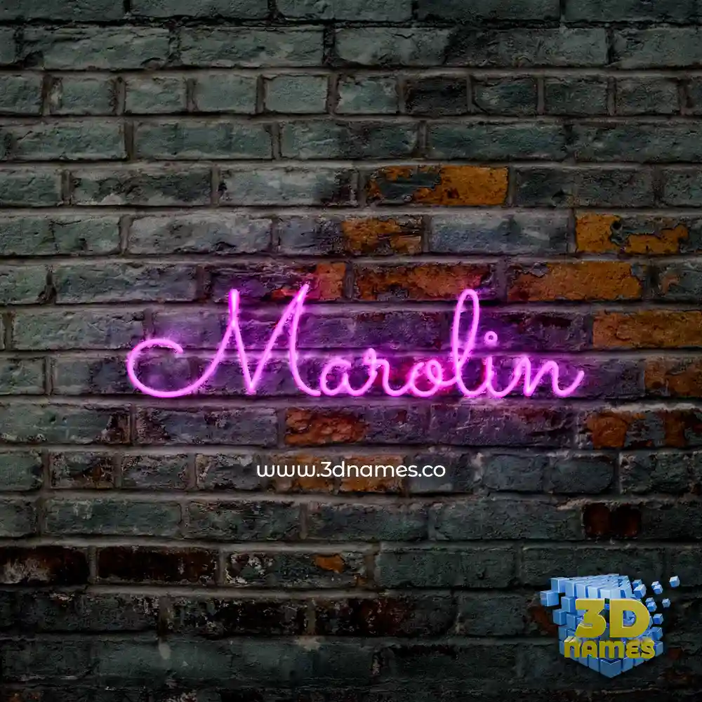 marolin in Pink Neon style - 3D name wallpaper