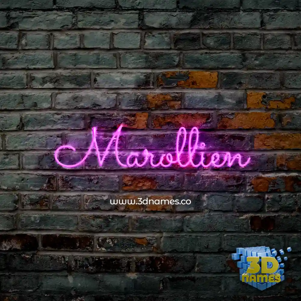 marollien in Pink Neon style - 3D name wallpaper