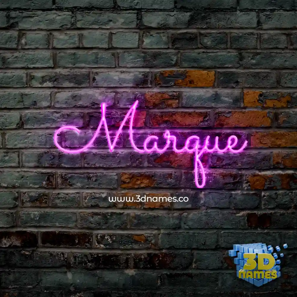marque in Pink Neon style - 3D name wallpaper
