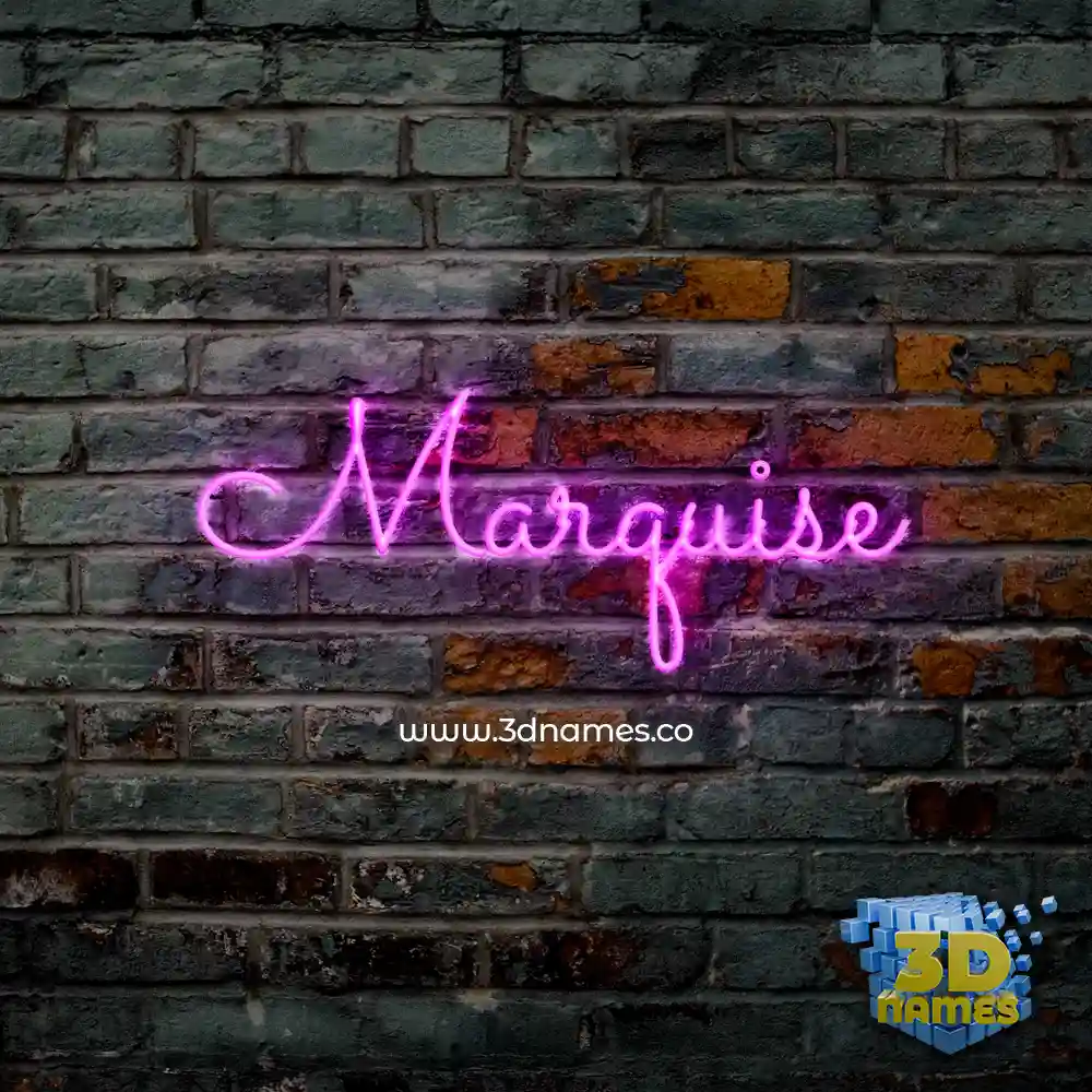 marquise in Pink Neon style - 3D name wallpaper