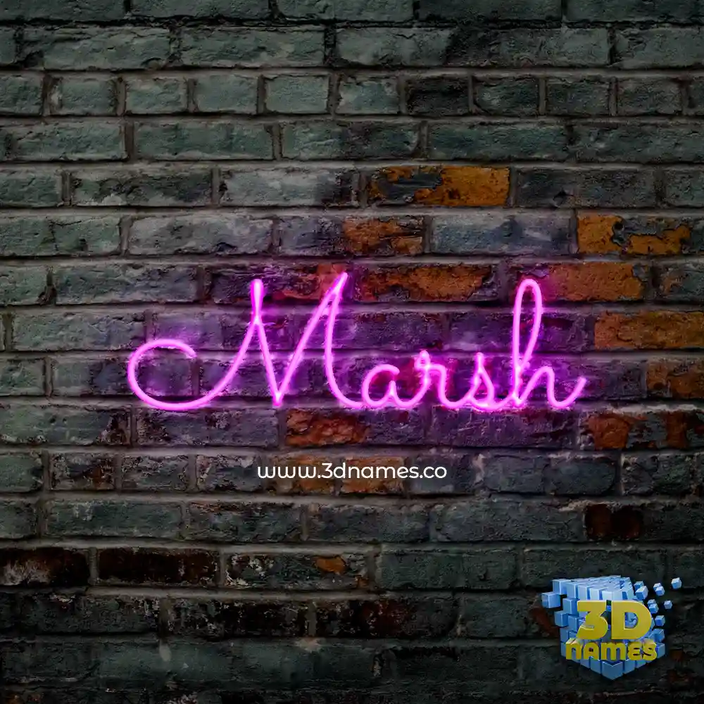 marsh in Pink Neon style - 3D name wallpaper