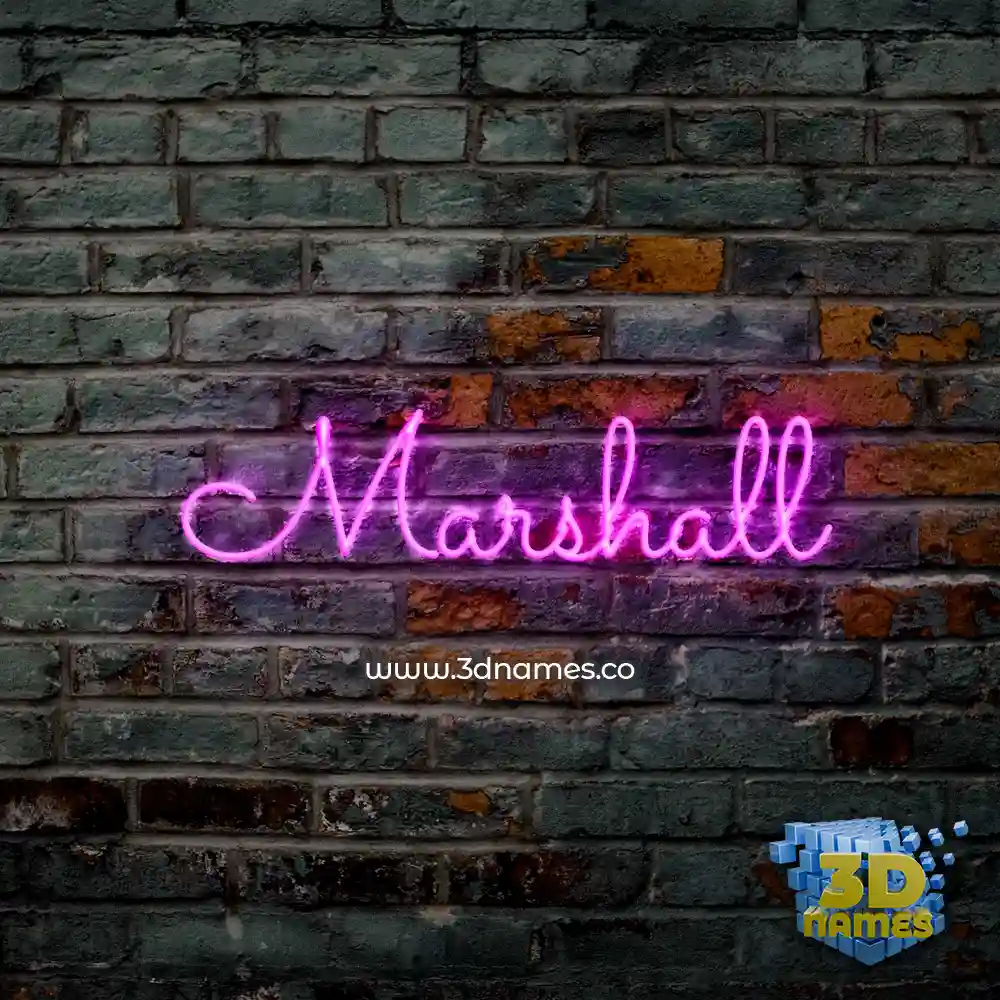 marshall in Pink Neon style - 3D name wallpaper