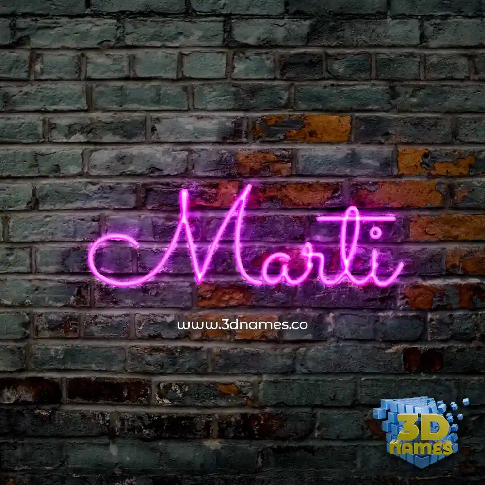 marti in Pink Neon style - 3D name wallpaper