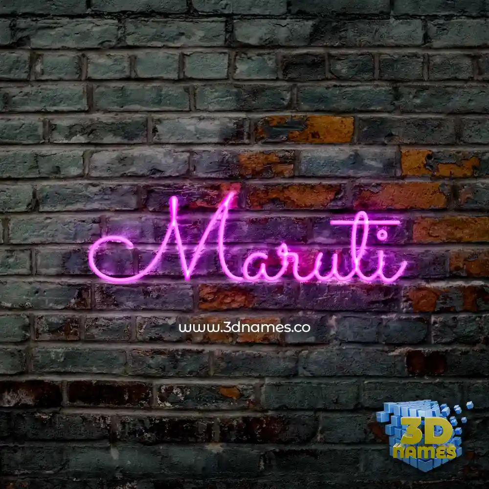 maruti in Pink Neon style - 3D name wallpaper