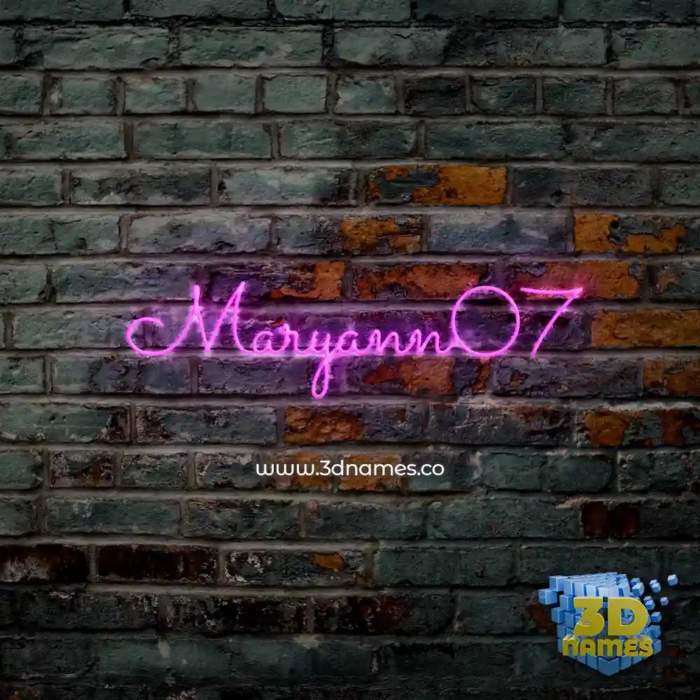 maryann07 in Pink Neon style - 3D name wallpaper