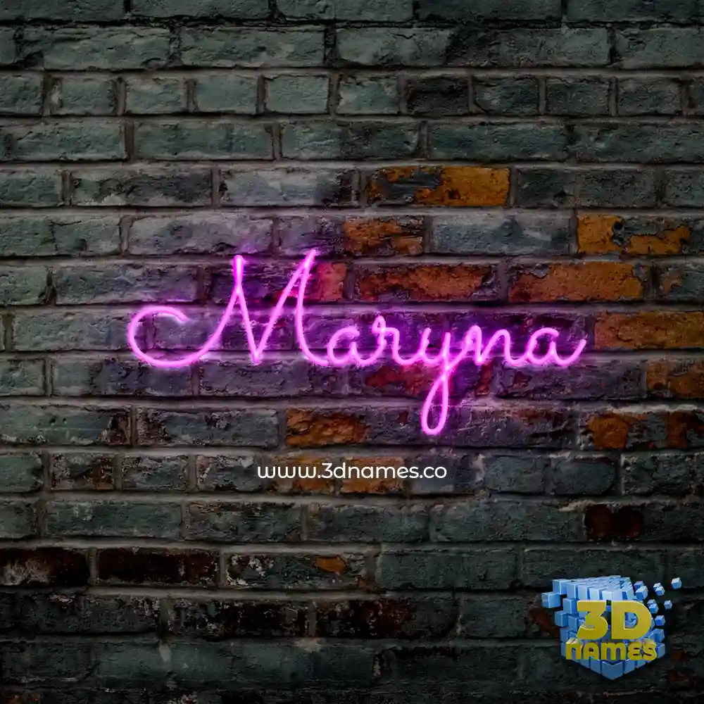 maryna in Pink Neon style - 3D name wallpaper