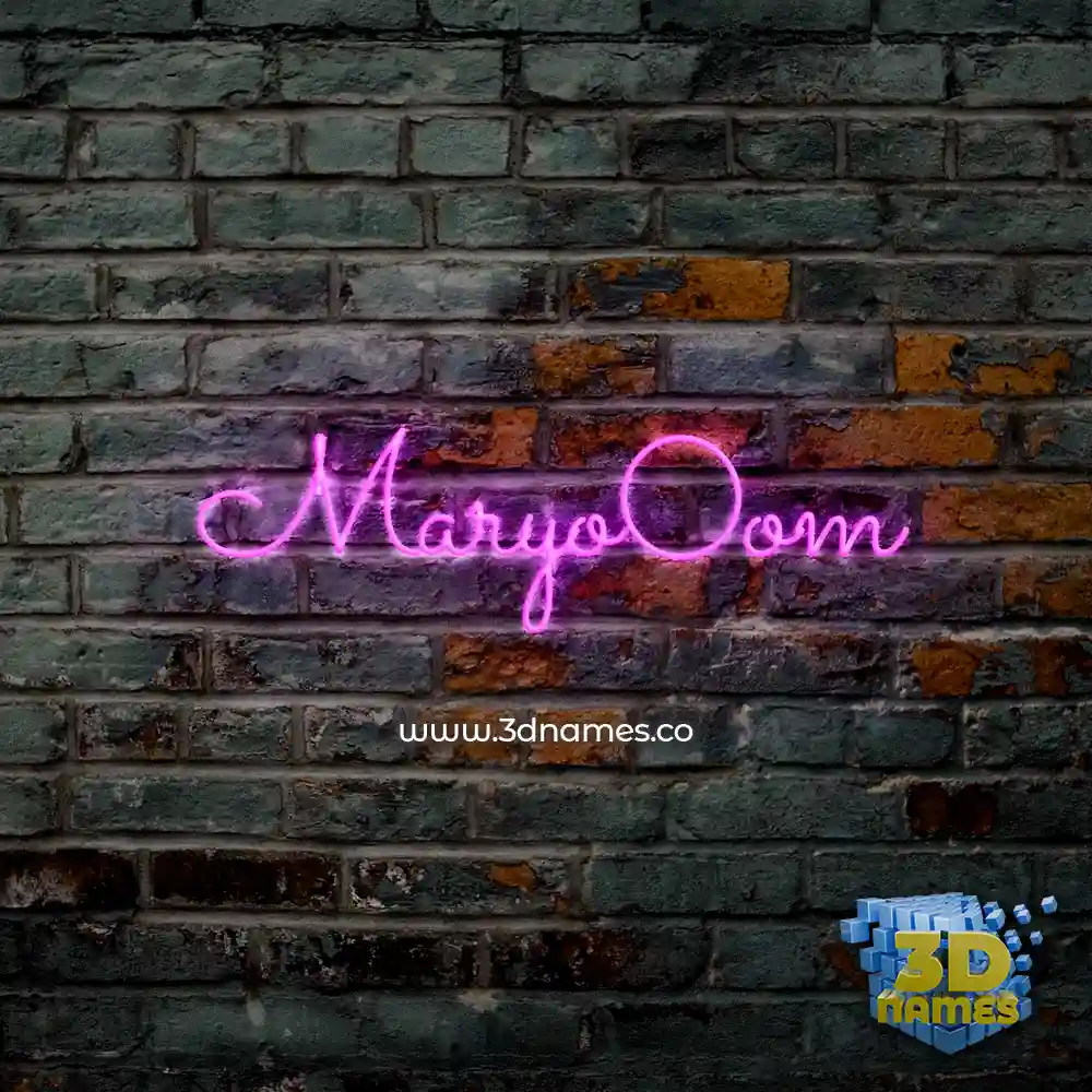 maryo0om in Pink Neon style - 3D name wallpaper