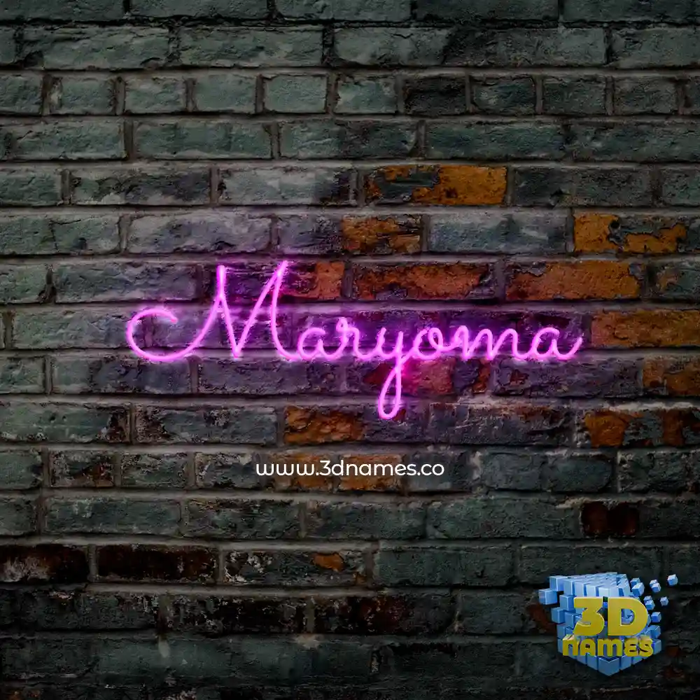 maryoma in Pink Neon style - 3D name wallpaper