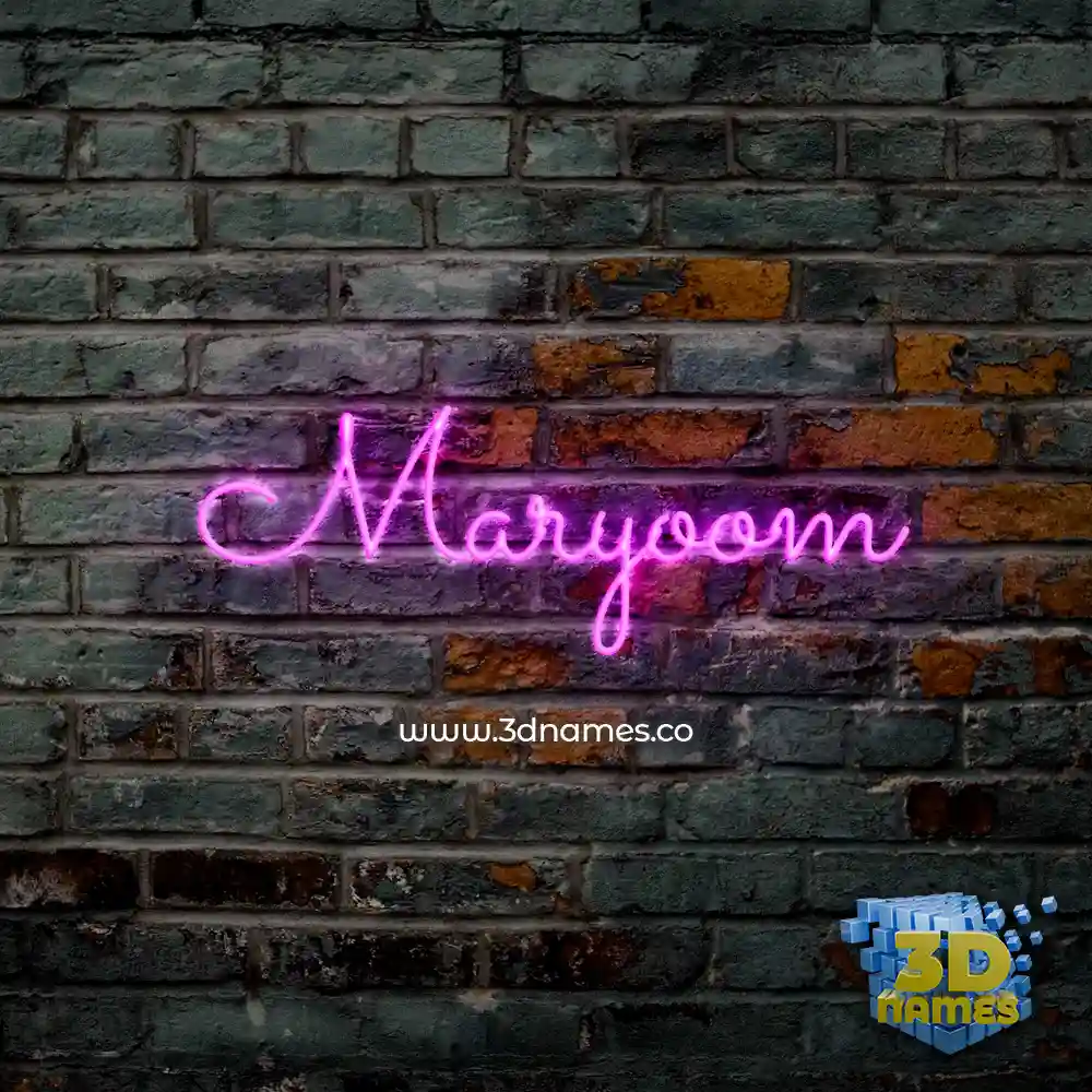 maryoom in Pink Neon style - 3D name wallpaper