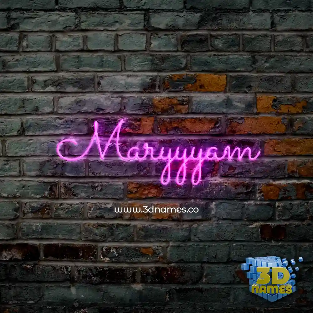 maryyyam in Pink Neon style - 3D name wallpaper