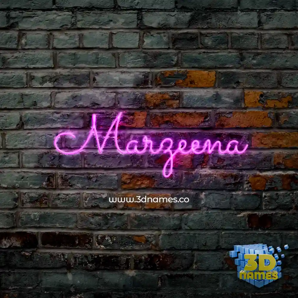 marzeena in Pink Neon style - 3D name wallpaper