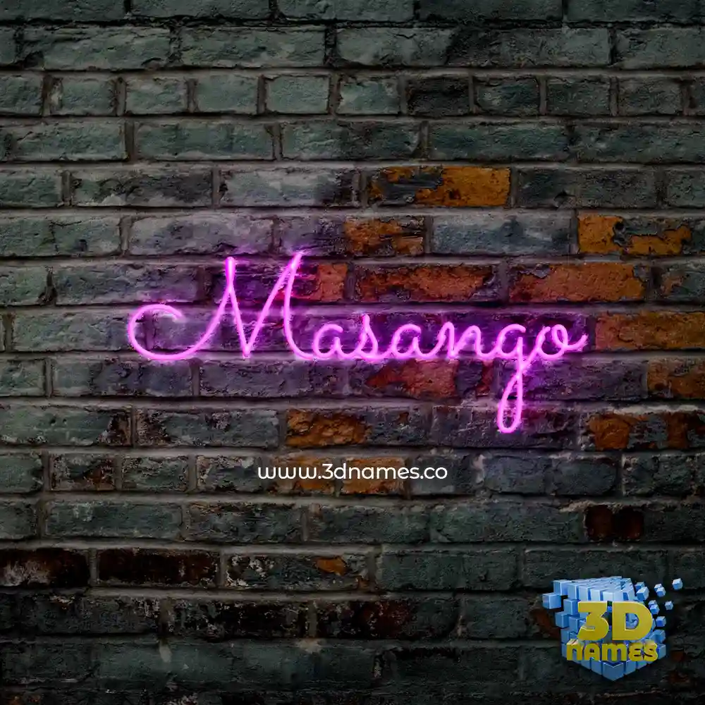 masango in Pink Neon style - 3D name wallpaper