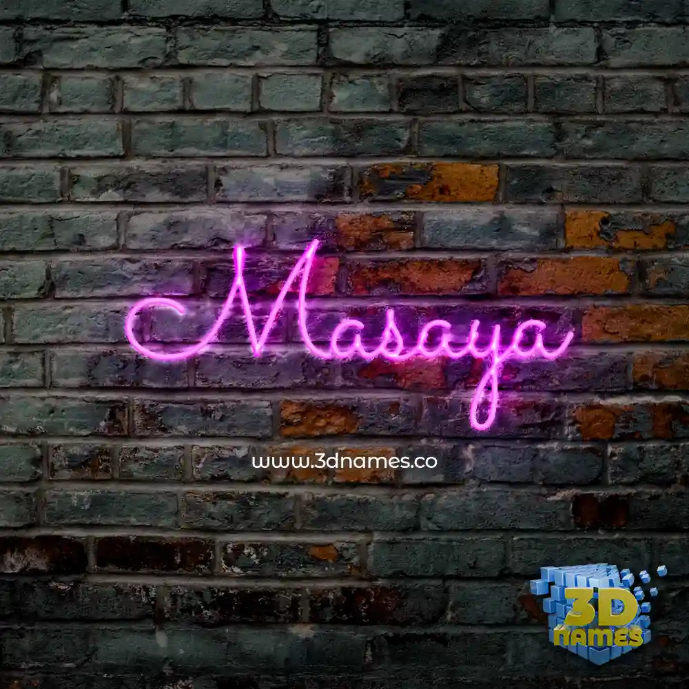 masaya in Pink Neon style - 3D name wallpaper