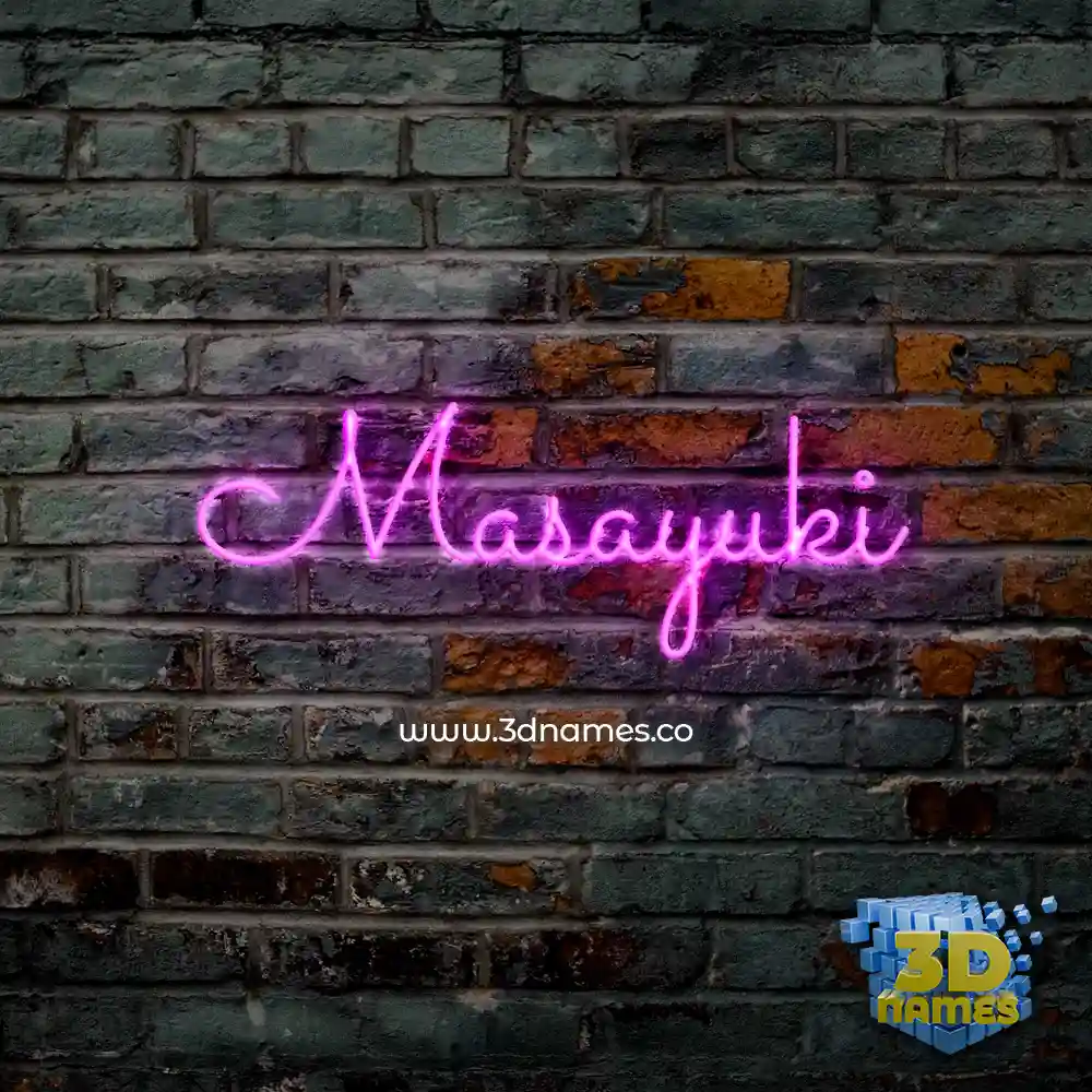 masayuki in Pink Neon style - 3D name wallpaper