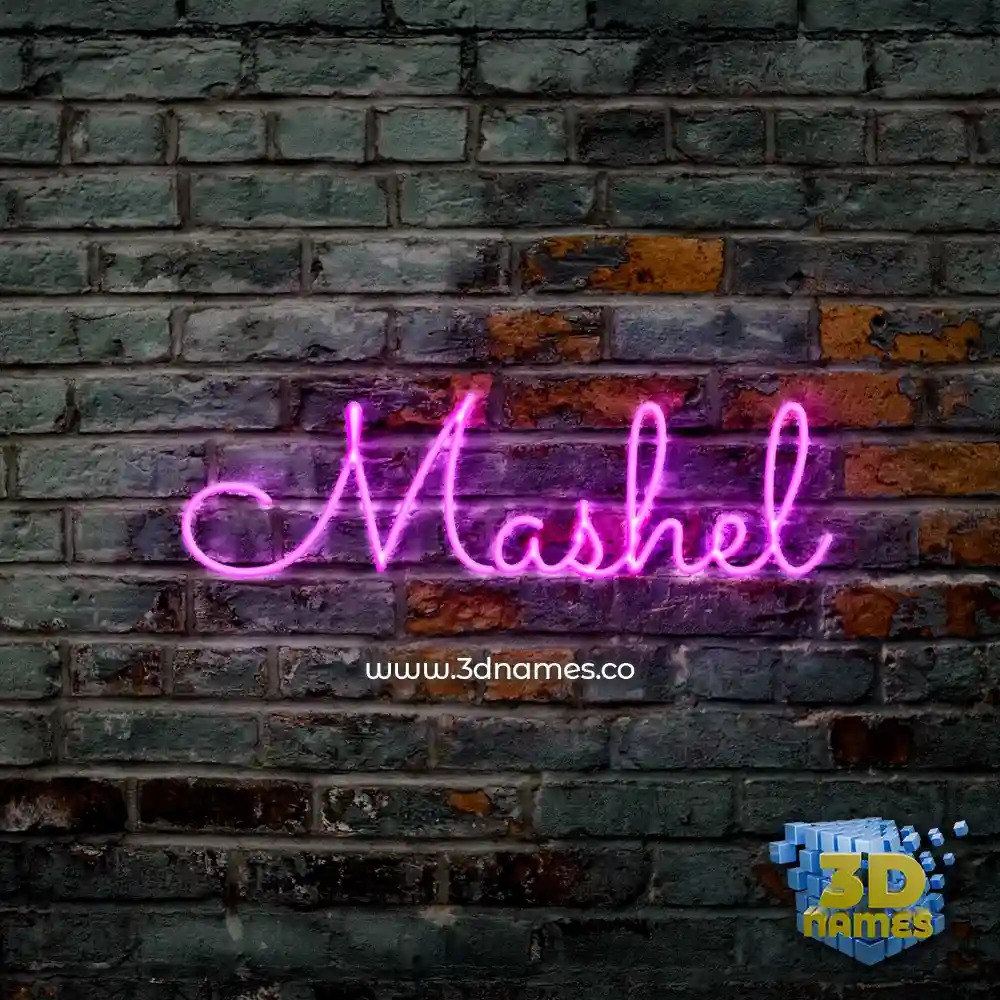 mashel in Pink Neon style - 3D name wallpaper