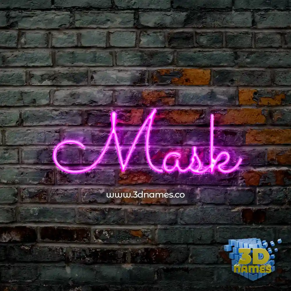 mask in Pink Neon style - 3D name wallpaper