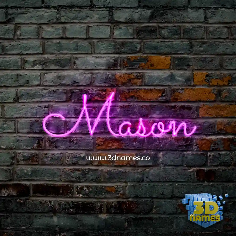 mason in Pink Neon style - 3D name wallpaper