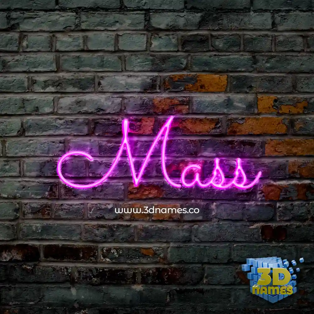 mass in Pink Neon style - 3D name wallpaper