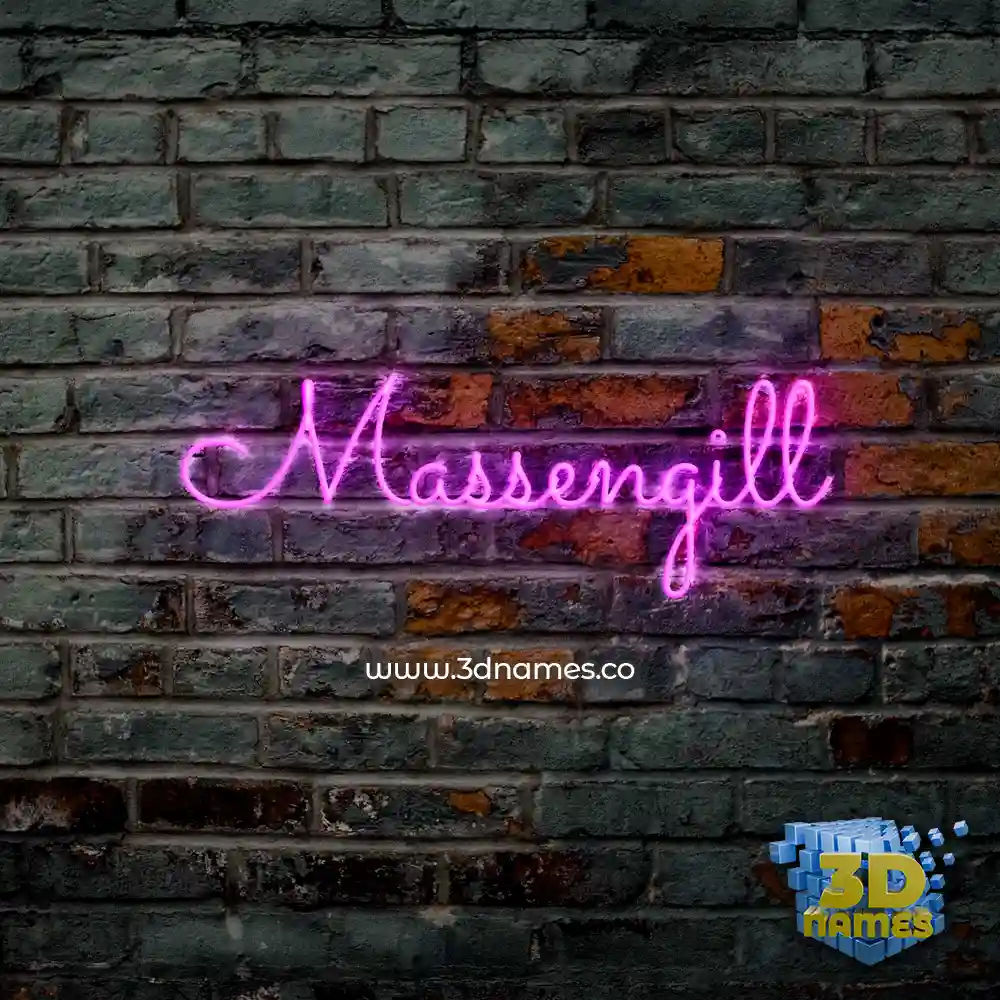 massengill in Pink Neon style - 3D name wallpaper