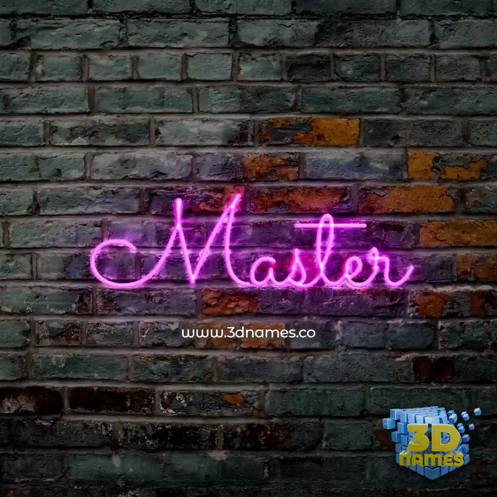 master in Pink Neon style - 3D name wallpaper