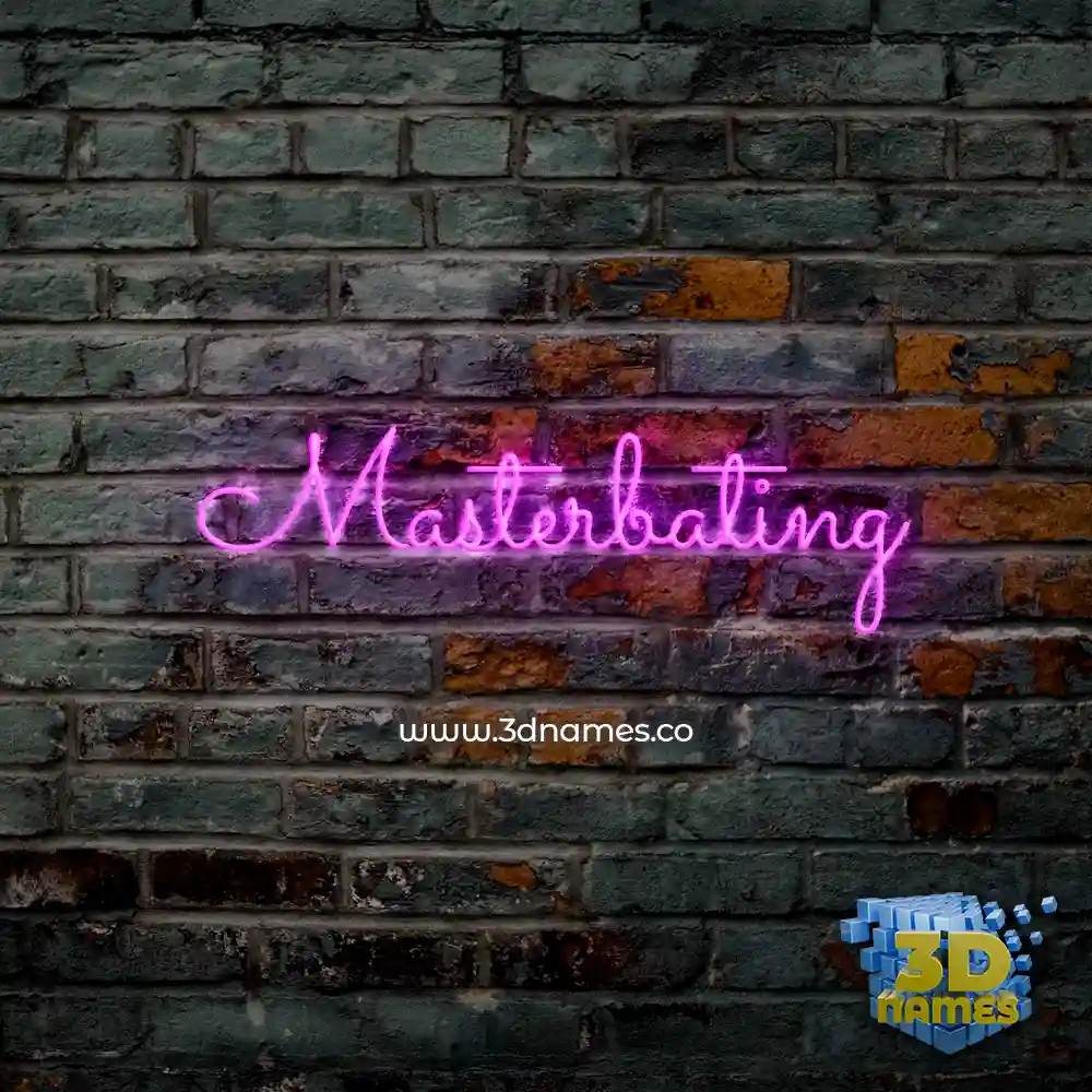 masterbating in Pink Neon style - 3D name wallpaper