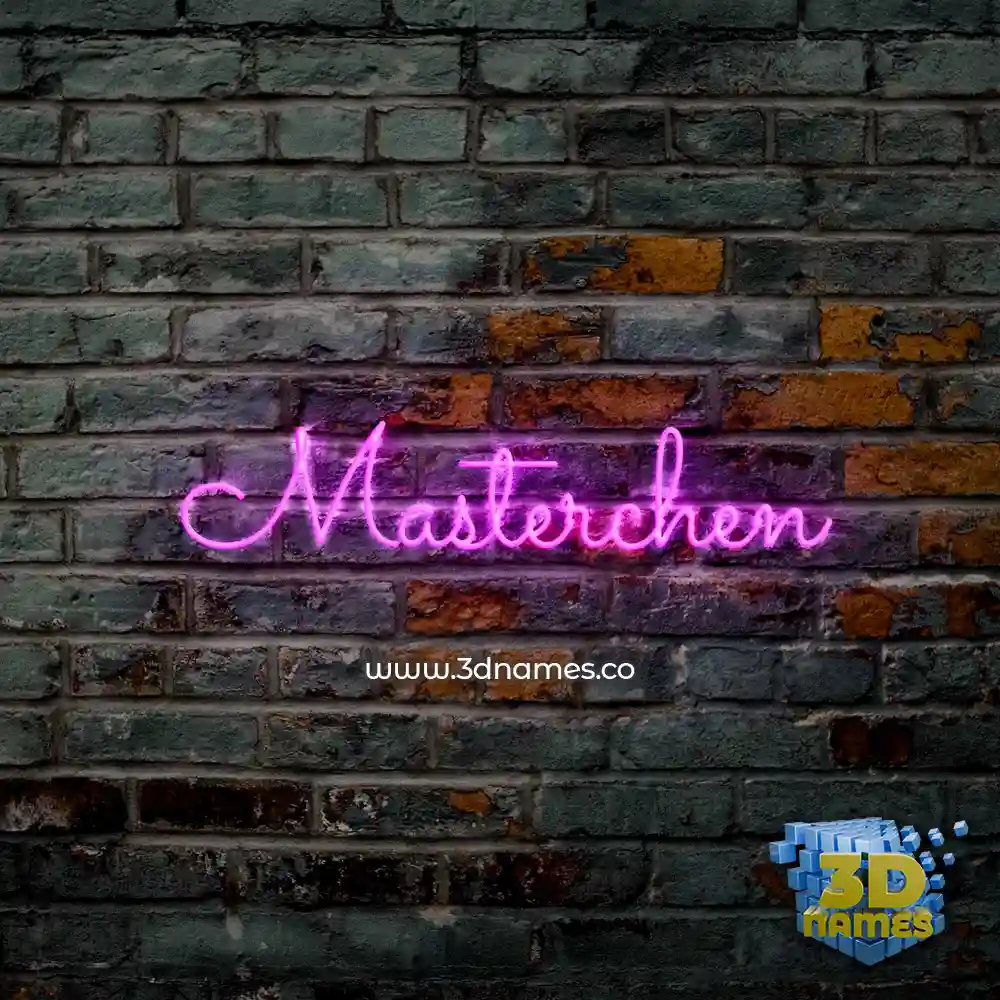 masterchen in Pink Neon style - 3D name wallpaper