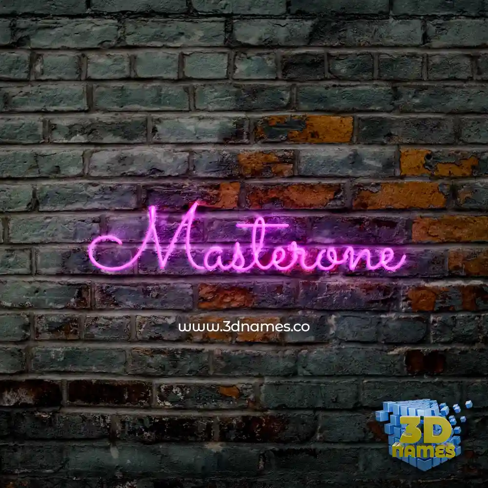 masterone in Pink Neon style - 3D name wallpaper