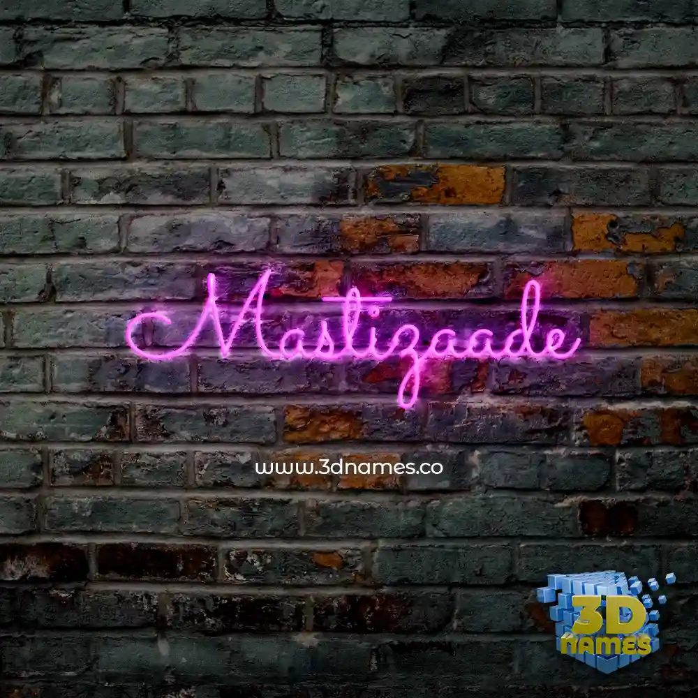 mastizaade in Pink Neon style - 3D name wallpaper